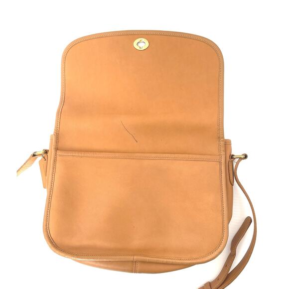 Vintage Coach City Bag 9790 Tan Leather Crossbody Purse USA Era Flawed READ - Picture 3 of 11